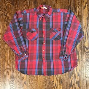 Vintage 90s Thick Plaid Flannel Shirt
